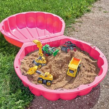 Kétrészes homokozó Watershell Pink BIG kagyló 2*100 l vízre és homokra 88*75*22 cm rózsaszín 18 hó-tól kép