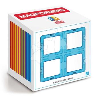 Kiegészítő mágneses építőjátékhoz Super négyzet Square Set Magformers 12 részes 3 évtől MGF2161 kép