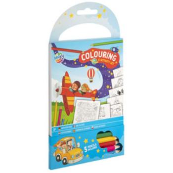 Kifestő és foglalkoztazó szett 5 ceruzával, 2 féle kép