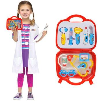 Kis méretű hordozható orvosi készlet hanghatásokkal orvosi táskában - oktató játék (BB-6118) (BBJ) kép