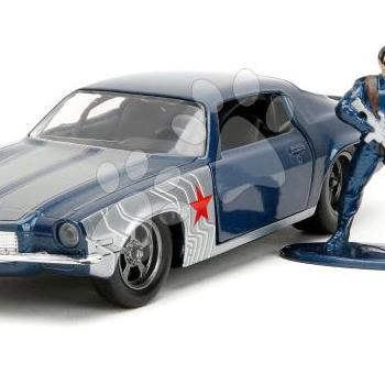 Kisautó Chevrolet Camaro 1973 Marvel Jada fém nyitható ajtókkal és Winter Soldier figurával hossza 14 cm 1:32 kép