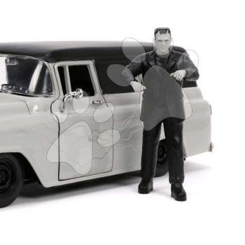 Kisautó Chevy Suburban 1957 Jada fém nyitható részekkel és Frankenstein figurával hossza 20 cm 1:24 kép