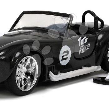 Kisautó DC 1965 Shelby Cobra 427 Jada fém nyitható ajtókkal és Two Face figurával hossza 13 cm 1:32 kép