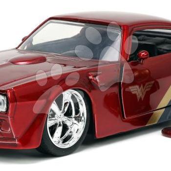 Kisautó DC Pontiac Firebird 1972 Jada fém nyitható ajtókkal és Wonder Woman figurával hossza 13 cm 1:32 kép