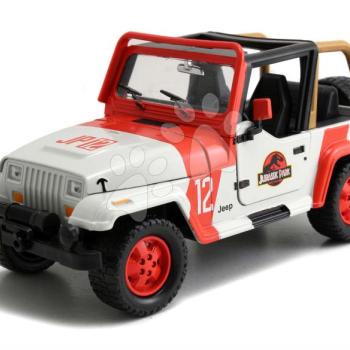 Kisautó Jurassic World Jeep Wrangler 1992 Jada fém nyitható ajtókkal és gumikerekekkel hossza 19 cm 1:24 kép