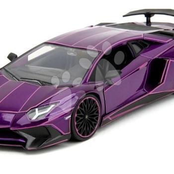 Kisautó Lamborghini Aventador SV Pink Slips Jada fém nyitható részekkel hossza 20 cm 1:24 kép