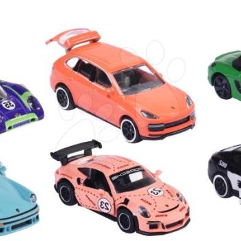 Kisautó Porsche Premium Cars Majorette fémből nyitható és gyűjtői kártyával 7,5 cm hosszú 6 fajta kép