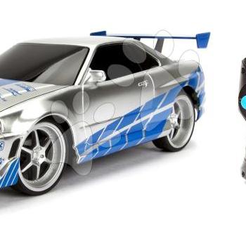 Kisautó távirányítós RC Nissan Skyline GTR Fast & Furious Jada kékes-ezüst hossza 19 cm 1:24 kép