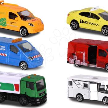 Kisautók városi City Vehicles Majorette mozgatható részekkel 7,5 cm hosszú 6 különböző fajta kép