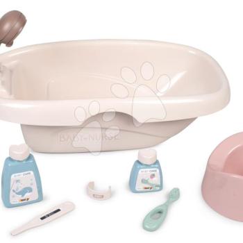 Kiskád bilivel Bath Set Natur D'Amour Baby Nurse Smoby pipereholmival és 8 kiegészítővel 42 cm játékbabának kép