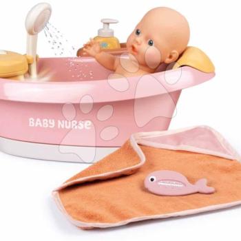 Kiskád működő zuhanyrózsával Balneo Bath Soft Baby Nurse Smoby Jacuzzi fürdő LED világítással és buborékoló funkcióval elektronikus kép