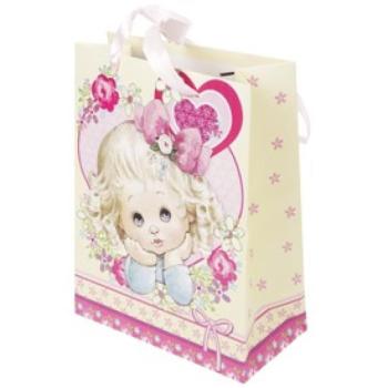 Kislány mintás papírtasak - 23 x 18 cm kép
