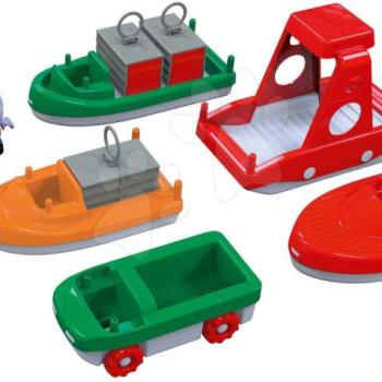 Konténeres hajók és motorcsónak AquaPlay vízilóval és medvével 7 darabos (kompatibilis a Duplo-val) kép