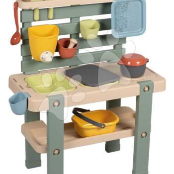 Konyha kis kertészeknek Mud Kitchen Life Smoby játék fűvel virágokkal és homokkal 11 kiegészítővel szerszámokkal és víztárolóval 3 évtől - 2025 modell kép