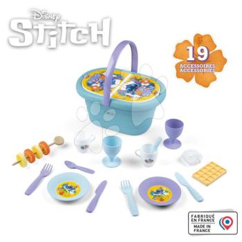 Kosár ebédkészlettel és poharakkal Stitch Picnic Basket Smoby 19 kiegészítővel kép