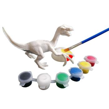 Kreatív 3D dinoszaurusz kifestő készlet velociraptorral, dínó tojással, ecsettel és festékekkel (BBMJ) kép