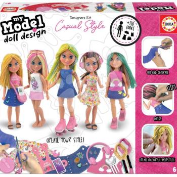 Kreatív alkotás Design Your Doll Casual Style Educa készítsd el saját városi játékbabádat az 5 modellből 6 évtől kép