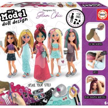 Kreatív alkotás Design Your Doll Glam Chic Educa készítsd el saját elegáns játékbabádat az 5 modellből 6 évtől kép