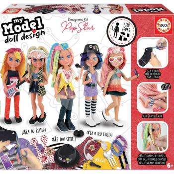 Kreatív alkotás My Model Doll Design Pop Star Educa készítsd el saját popsztár játékbabádat az 5 modellből 6 évtől kép