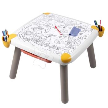 Kreatív rajzasztal gyerekeknek Kid Creative Table Smoby 3 tárolóhellyel 11 tartozék filctollakkal és képekkel 70*70*47 cm 24 hó-tól kép