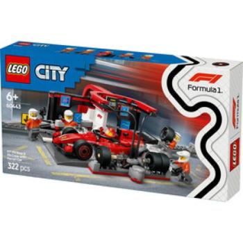 LEGO City 60443 F1-es boxutca és személyzet, Ferrari autóval kép