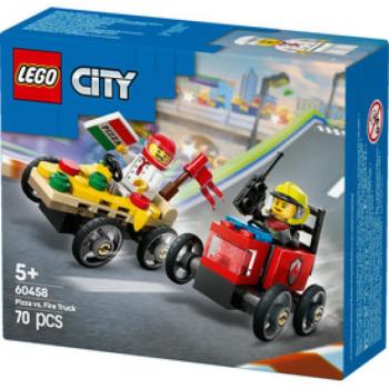 LEGO City Great Vehicles 60458 Pizzásautó vs. tűzoltóautó, versenyautós csomag kép