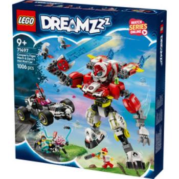 LEGO Dreamzzz 71497 Cooper tigrisrobotja és Zero Hot Rod autója kép