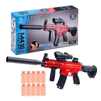 M416 játék gépkarabély puha lövedékekkel – biztonságos játékfegyver 10 szivacslövedékkel gyerekeknek (BBJ) kép