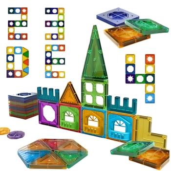 Mágneses építőkészlet gyerekeknek – 30 darabos kreatív építőjáték M012 (BBJ) kép