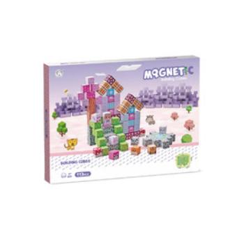 Mágneses építőkockák - lila város 113 db /cs kép