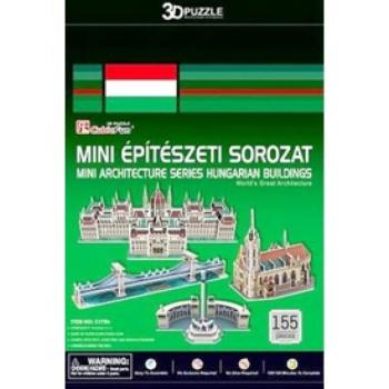 Magyarországi épületek 155 darabor mini 3D puzzle - többféle kép