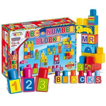 Maxi blocks 64 db-os óriás lego készlet felragasztható betűkkel és számokkal - 1,5 éves kortól (BBJ) kép