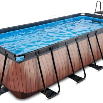 Medence homokszűrős vízforgatóval Wood pool Exit Toys acél edencekeret 540*250*122 cm barna 6 évtől kép