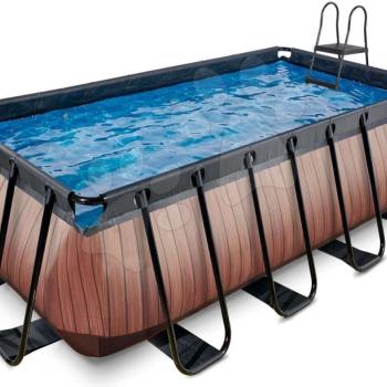 Medence homokszűrős vízforgatóval Wood pool Exit Toys acél medencekeret 400*200*122 cm barna 6 évtől kép