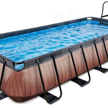 Medence homokszűrős vízforgatóval Wood pool Exit Toys acél medencekeret 540*250*100 cm barna 6 évtől kép