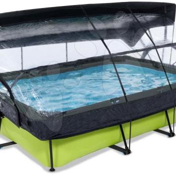 Medence napellenzővel búrával és szűrővel Lime pool Exit Toys acél medencekeret 220*150*65 cm zöld 6 évtől kép