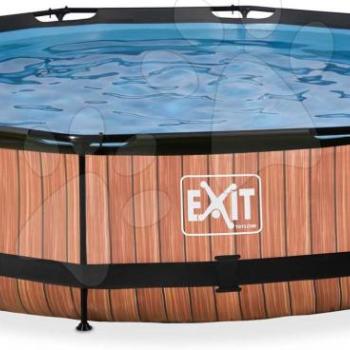 Medence szűrős szivattyúval Wood pool Exit Toys kerek acél medencekeret 360*76 cm barna 6 évtől kép