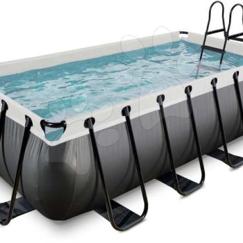 Medence szűrőszivattyúval Black Leather pool Exit Toys acél szerkezet 400*200*100 cm fekete 6 évtől kép