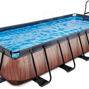 Medence szűrővel Wood pool Exit Toys acél medencekeret 540*250*100 cm barna 6 évtől kép