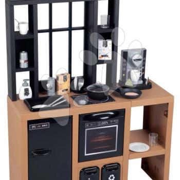 Modern játékkonyha Loft Industrial Kitchen Smoby kávéfőzővel működő készülékekkel és 32 kiegészítővel 50 cm munkafelület kép