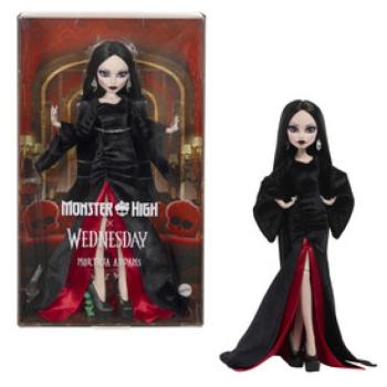 Monster High X Wednesday Morticia baba kép