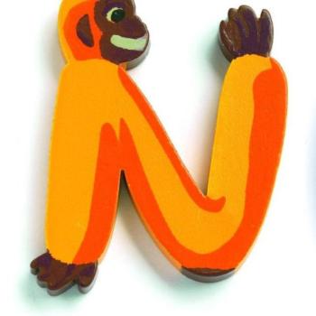 N - Állatos betűk fából - Djeco kép