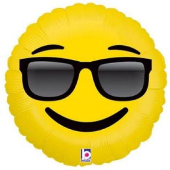 Napszemüveges Emoji fólia lufi - 46 cm kép