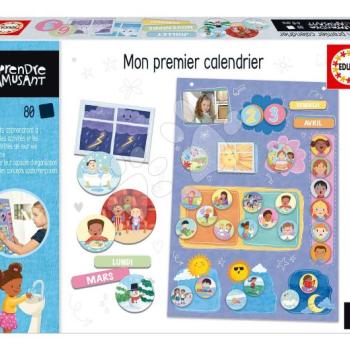 Oktatójáték Az első naptáram Educa Ismerkedem a napokkal hetekkel hónapokkal ábrák révén 80 darabos franciául 4 évtől kép