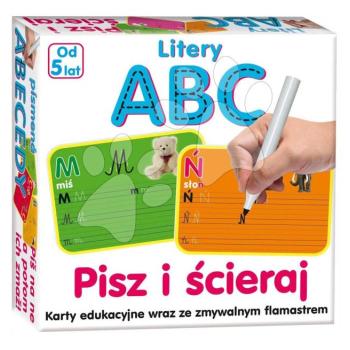Oktatójáték Írj rá és töröld le Ábécé betűi Dohány lengyel nyelvű kép