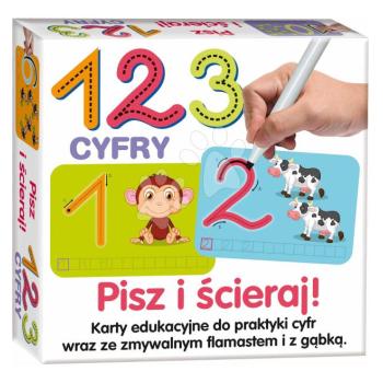 Oktatójáték Írj rá és töröld le Számok Dohány lengyel nyelvű kép