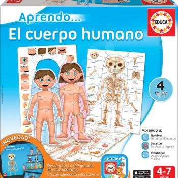 Oktatójáték Ismerkedem az emberi testtel Educa 4 puzzle spanyol nyelvű 4-7 évtől kép