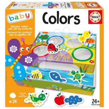 Oktatójáték legkisebbeknek Discover the colours with the Butterfly Greta Educa Ismerkedem a színekkel állatok révén angol és francia nyelven 24 hó-tól kép