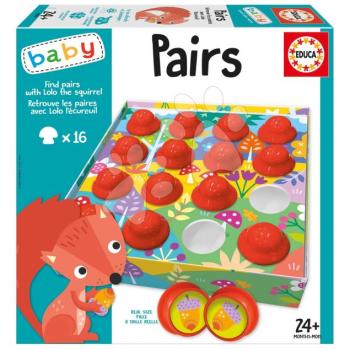 Oktatójáték legkisebbeknek Find the matches with Lolo the squirrel Educa pexeszó állatokkal angol és francia nyelven 24 hó-tól kép