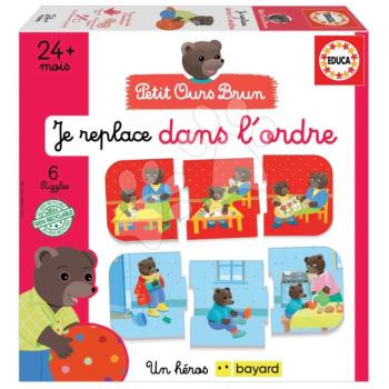 Oktatójáték legkisebbeknek Je replace dans l´ordre Educa Megtanulok logikusan történeteket alkotni mackókkal 6 puzzle elem 24 hó-tól kép